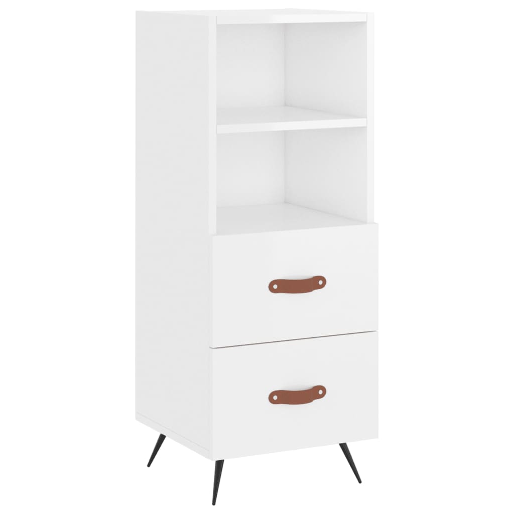 Hoge kast 34,5x34x180 cm bewerkt hout hoogglans wit is nu te koop bij PeponiXL, paradijselijk wonen!