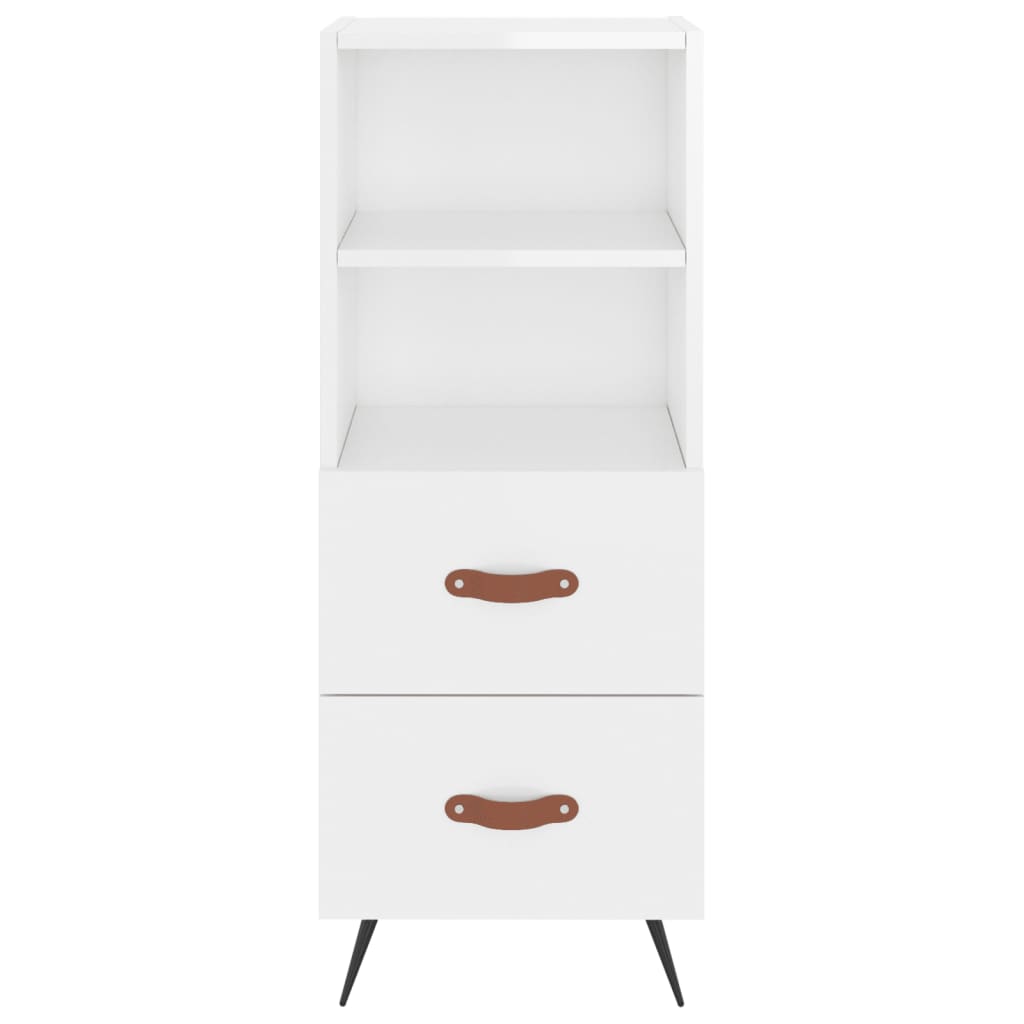 Hoge kast 34,5x34x180 cm bewerkt hout hoogglans wit is nu te koop bij PeponiXL, paradijselijk wonen!
