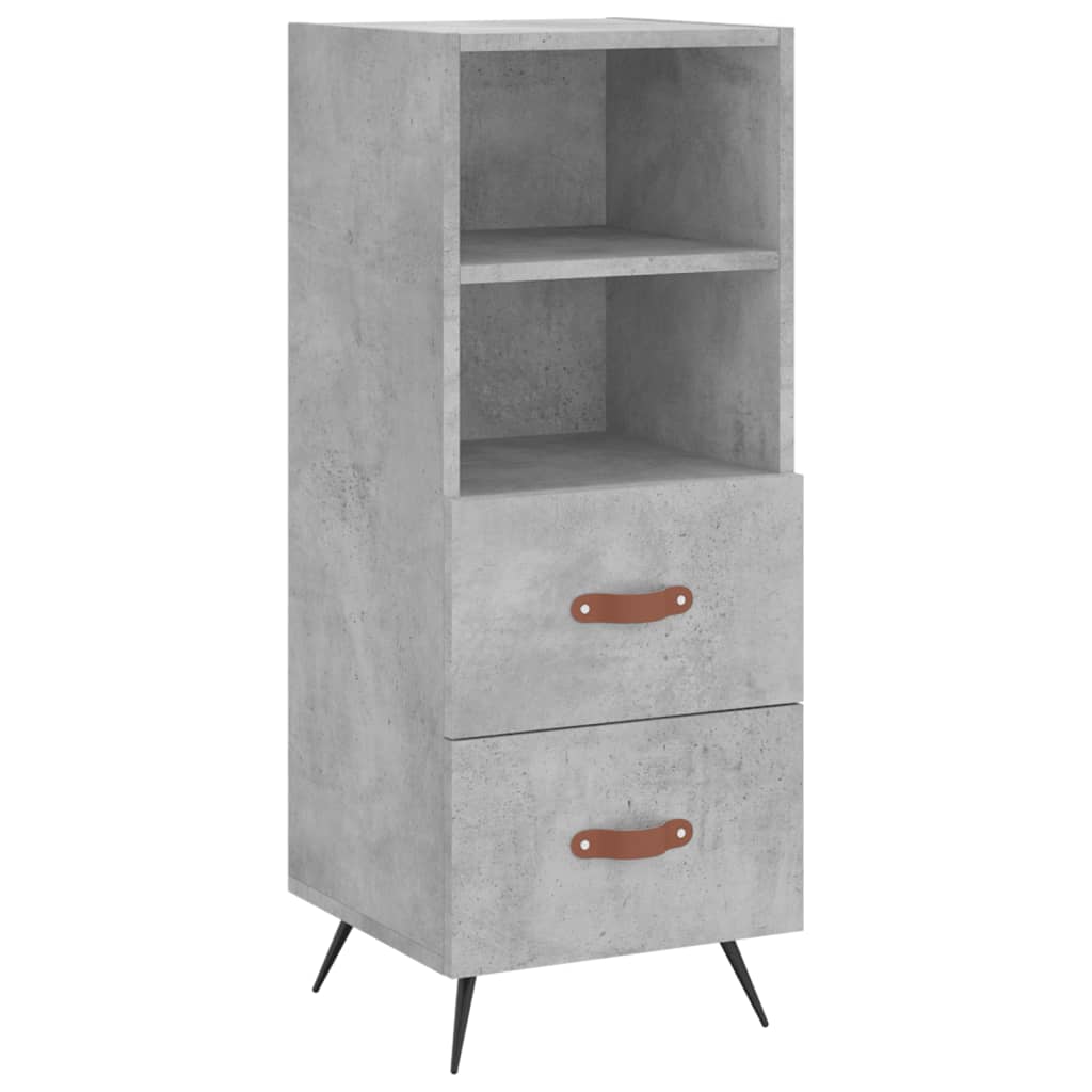 Hoge kast 34,5x34x180 cm bewerkt hout betongrijs is nu te koop bij PeponiXL, paradijselijk wonen!