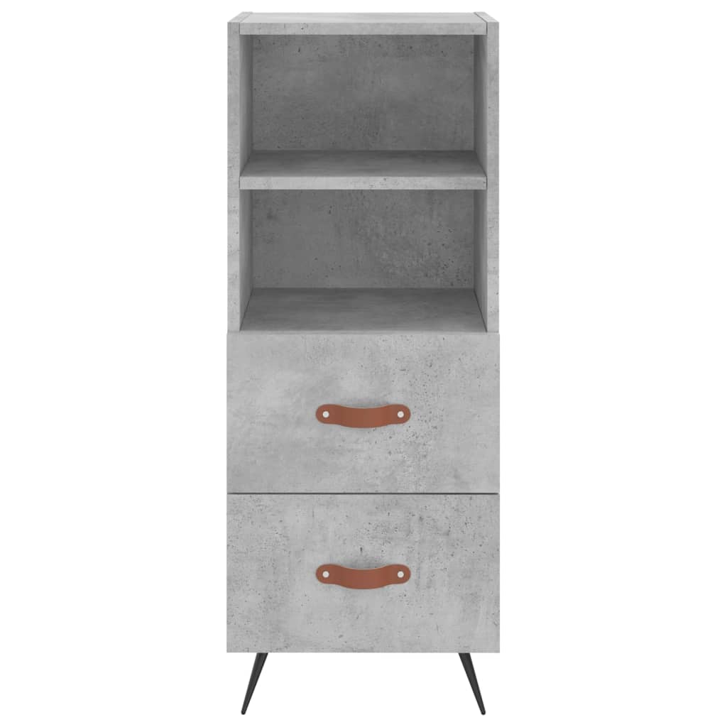 Hoge kast 34,5x34x180 cm bewerkt hout betongrijs is nu te koop bij PeponiXL, paradijselijk wonen!