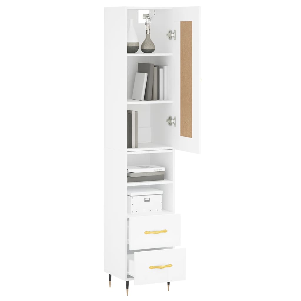 Hoge kast 34,5x34x180 cm bewerkt hout wit is nu te koop bij PeponiXL, paradijselijk wonen!