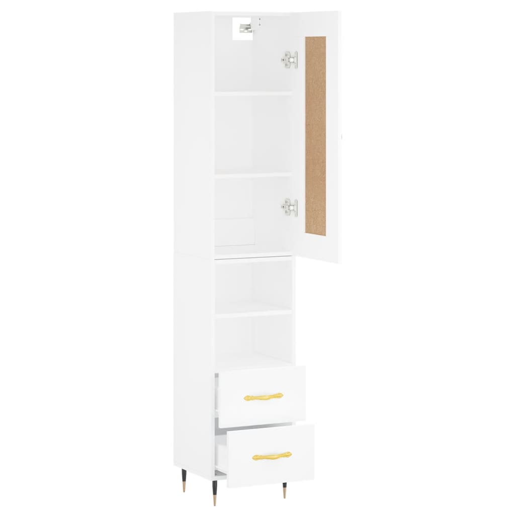 Hoge kast 34,5x34x180 cm bewerkt hout wit is nu te koop bij PeponiXL, paradijselijk wonen!