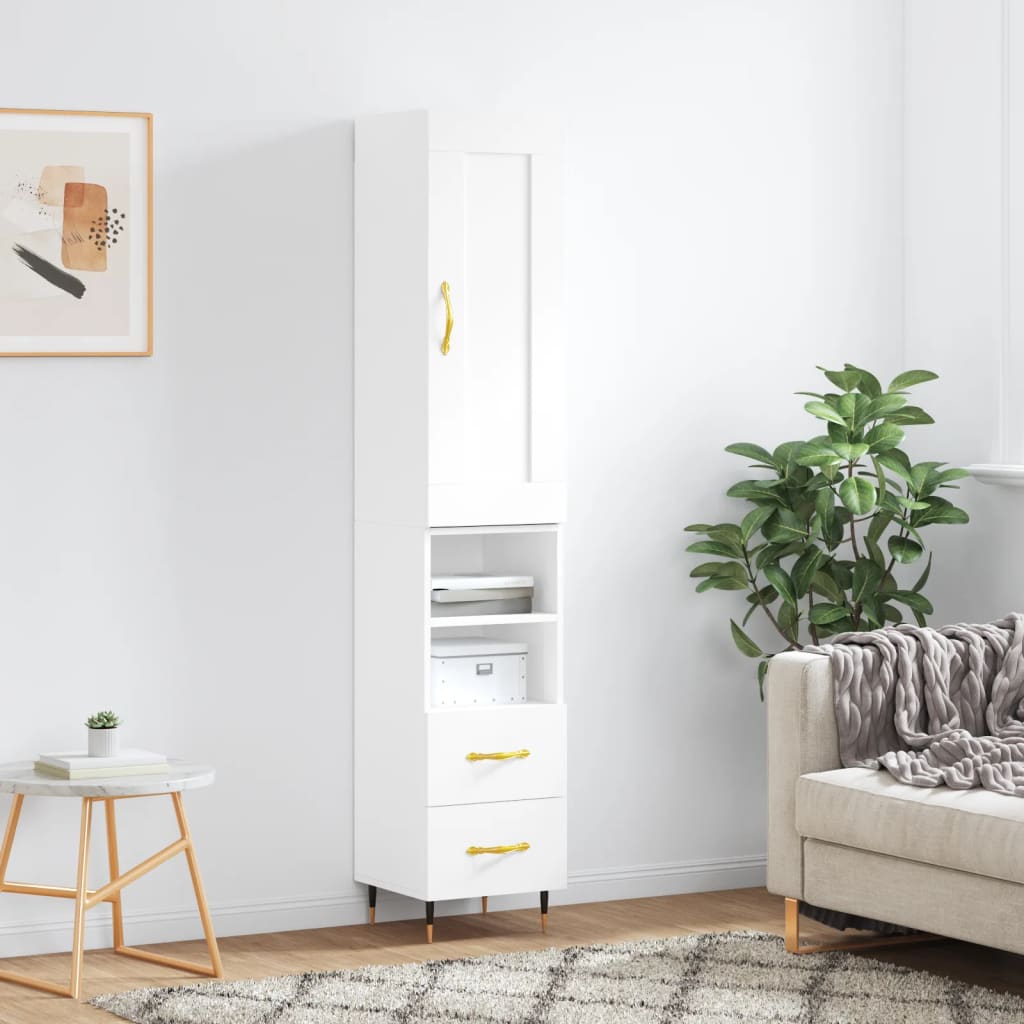 Hoge kast 34,5x34x180 cm bewerkt hout wit is nu te koop bij PeponiXL, paradijselijk wonen!
