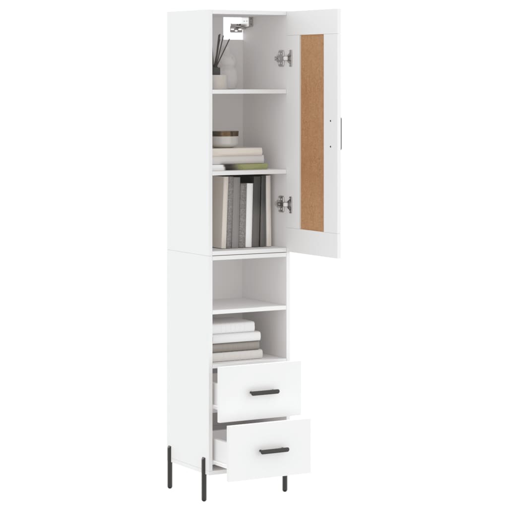 Hoge kast 34,5x34x180 cm bewerkt hout wit is nu te koop bij PeponiXL, paradijselijk wonen!