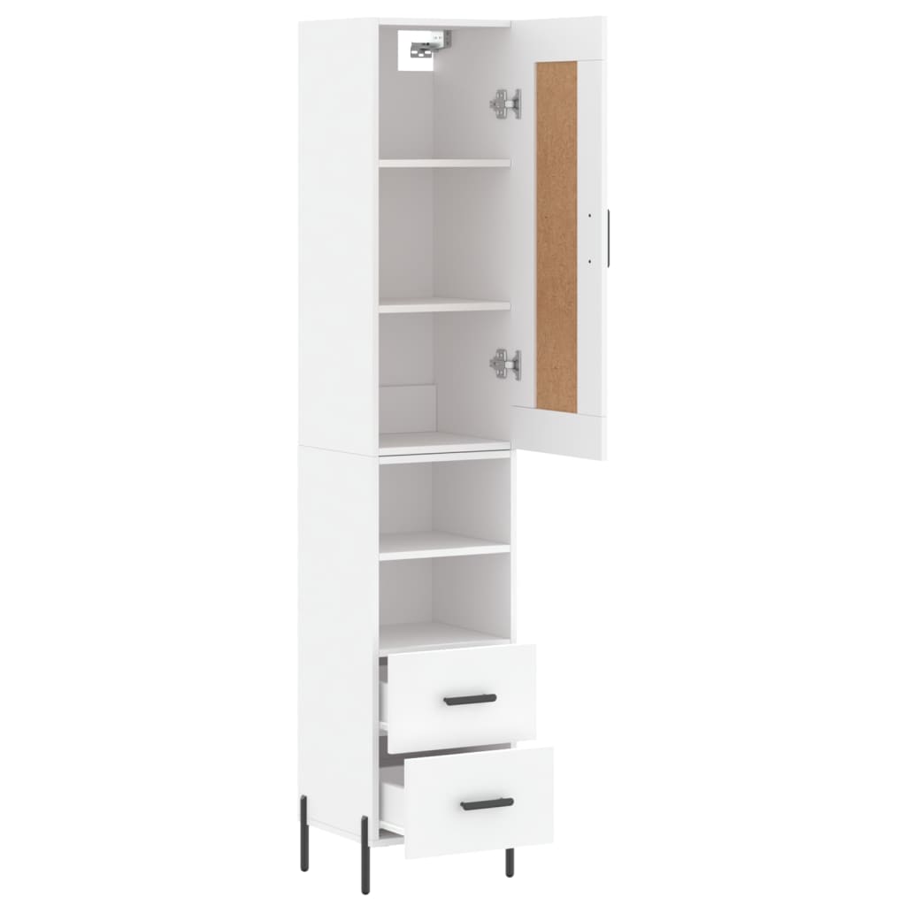 Hoge kast 34,5x34x180 cm bewerkt hout wit is nu te koop bij PeponiXL, paradijselijk wonen!