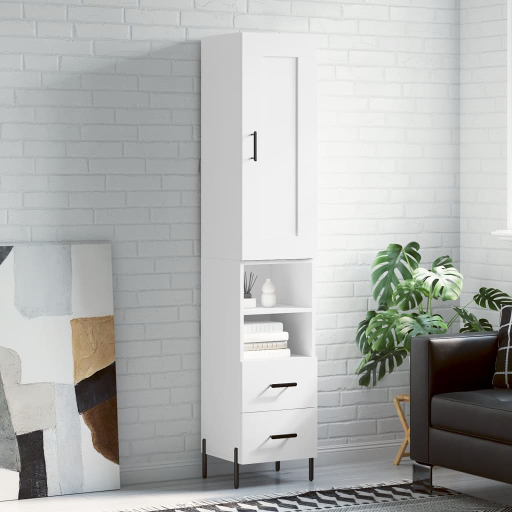 Hoge kast 34,5x34x180 cm bewerkt hout wit is nu te koop bij PeponiXL, paradijselijk wonen!