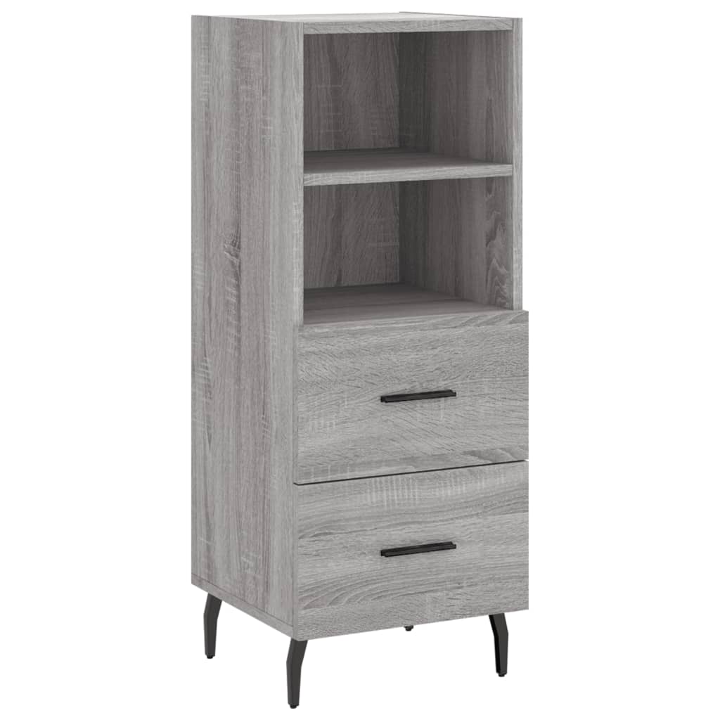 Hoge kast 34,5x34x180 cm bewerkt hout grijs sonoma eikenkleurig is nu te koop bij PeponiXL, paradijselijk wonen!