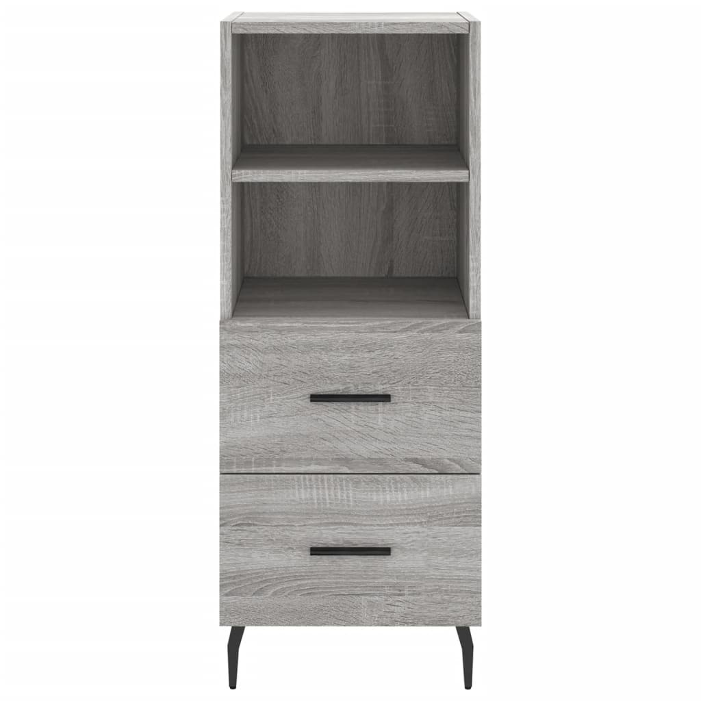 Hoge kast 34,5x34x180 cm bewerkt hout grijs sonoma eikenkleurig is nu te koop bij PeponiXL, paradijselijk wonen!