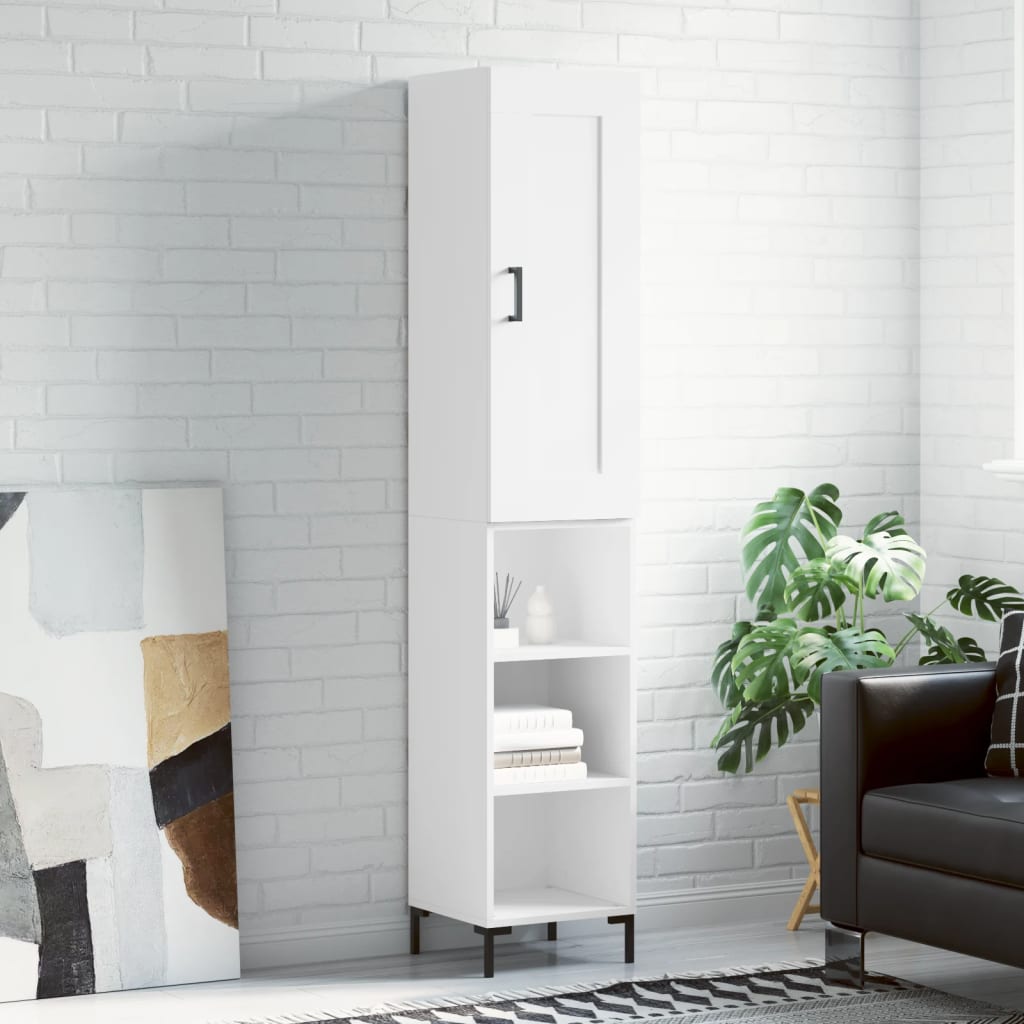 Hoge kast 34,5x34x180 cm bewerkt hout wit is nu te koop bij PeponiXL, paradijselijk wonen!