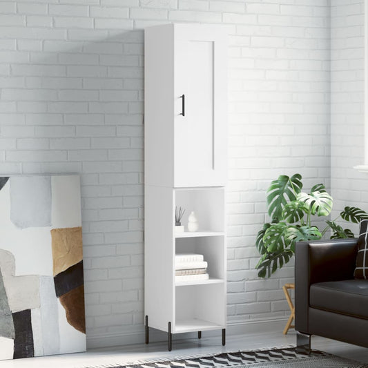 Hoge kast 34,5x34x180 cm bewerkt hout wit is nu te koop bij PeponiXL, paradijselijk wonen!