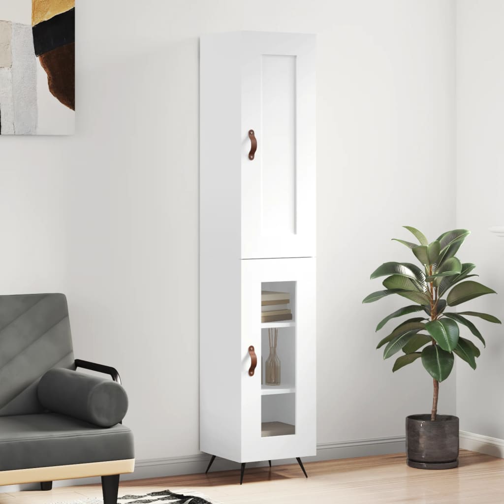 Hoge kast 34,5x34x180 cm bewerkt hout wit is nu te koop bij PeponiXL, paradijselijk wonen!