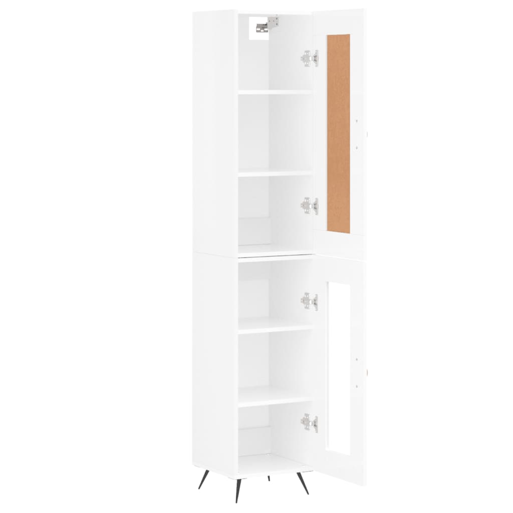 Hoge kast 34,5x34x180 cm bewerkt hout hoogglans wit is nu te koop bij PeponiXL, paradijselijk wonen!