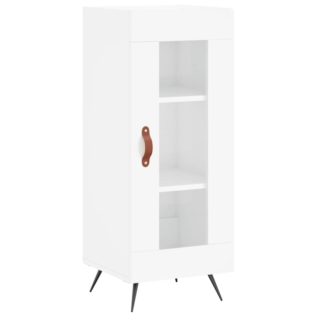 Hoge kast 34,5x34x180 cm bewerkt hout hoogglans wit is nu te koop bij PeponiXL, paradijselijk wonen!