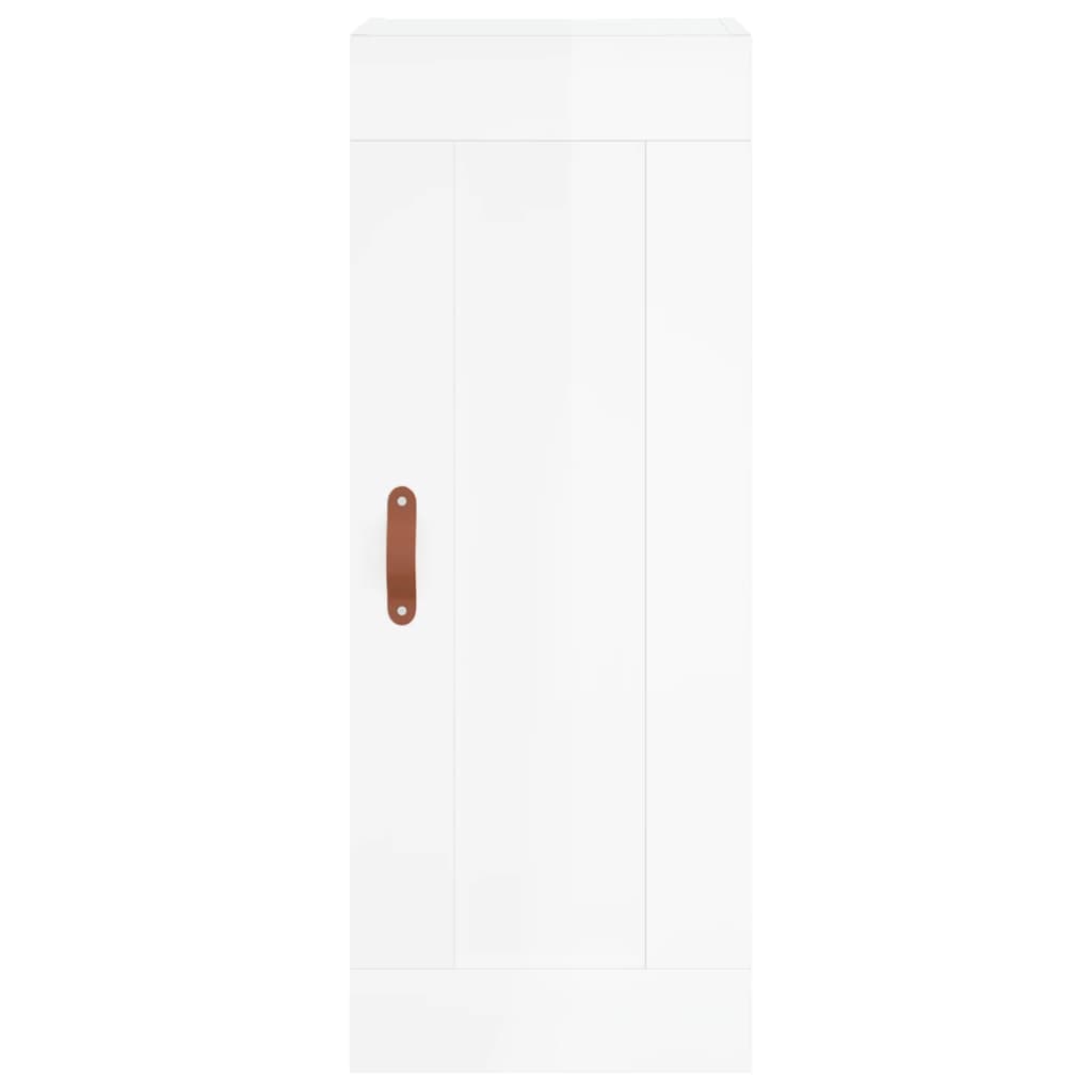 Hoge kast 34,5x34x180 cm bewerkt hout hoogglans wit is nu te koop bij PeponiXL, paradijselijk wonen!