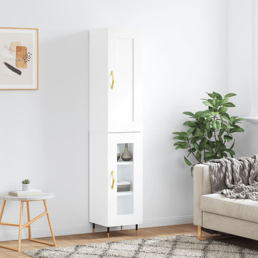 Hoge kast 34,5x34x180 cm bewerkt hout wit is nu te koop bij PeponiXL, paradijselijk wonen!
