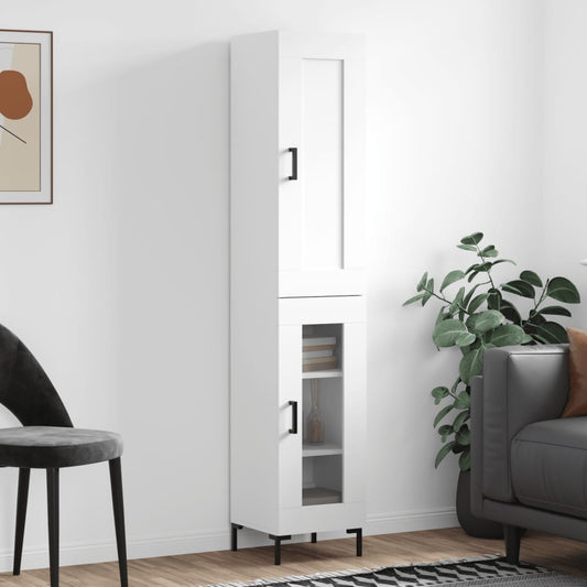 Hoge kast 34,5x34x180 cm bewerkt hout wit is nu te koop bij PeponiXL, paradijselijk wonen!