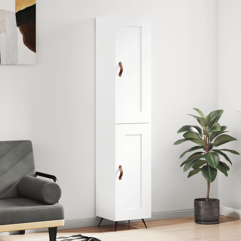 Hoge kast 34,5x34x180 cm bewerkt hout wit is nu te koop bij PeponiXL, paradijselijk wonen!