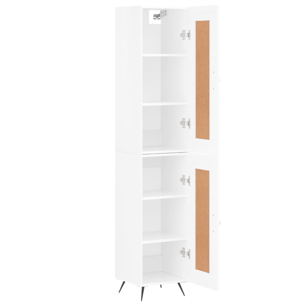 Hoge kast 34,5x34x180 cm bewerkt hout hoogglans wit is nu te koop bij PeponiXL, paradijselijk wonen!