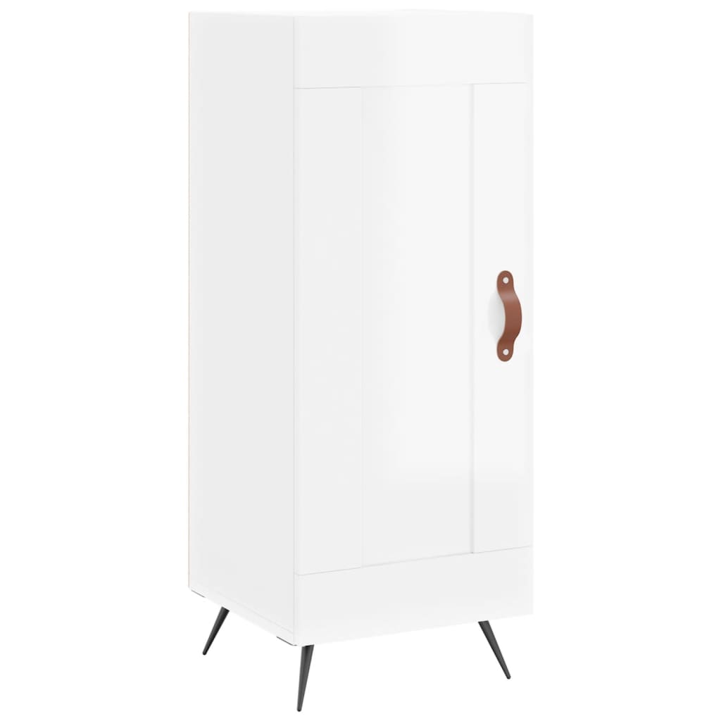 Hoge kast 34,5x34x180 cm bewerkt hout hoogglans wit is nu te koop bij PeponiXL, paradijselijk wonen!