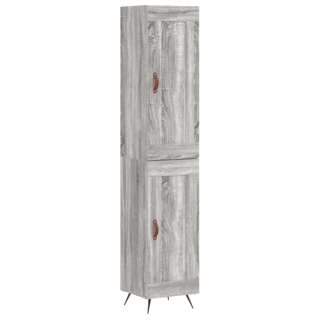 Hoge kast 34,5x34x180 cm bewerkt hout grijs sonoma eikenkleurig is nu te koop bij PeponiXL, paradijselijk wonen!