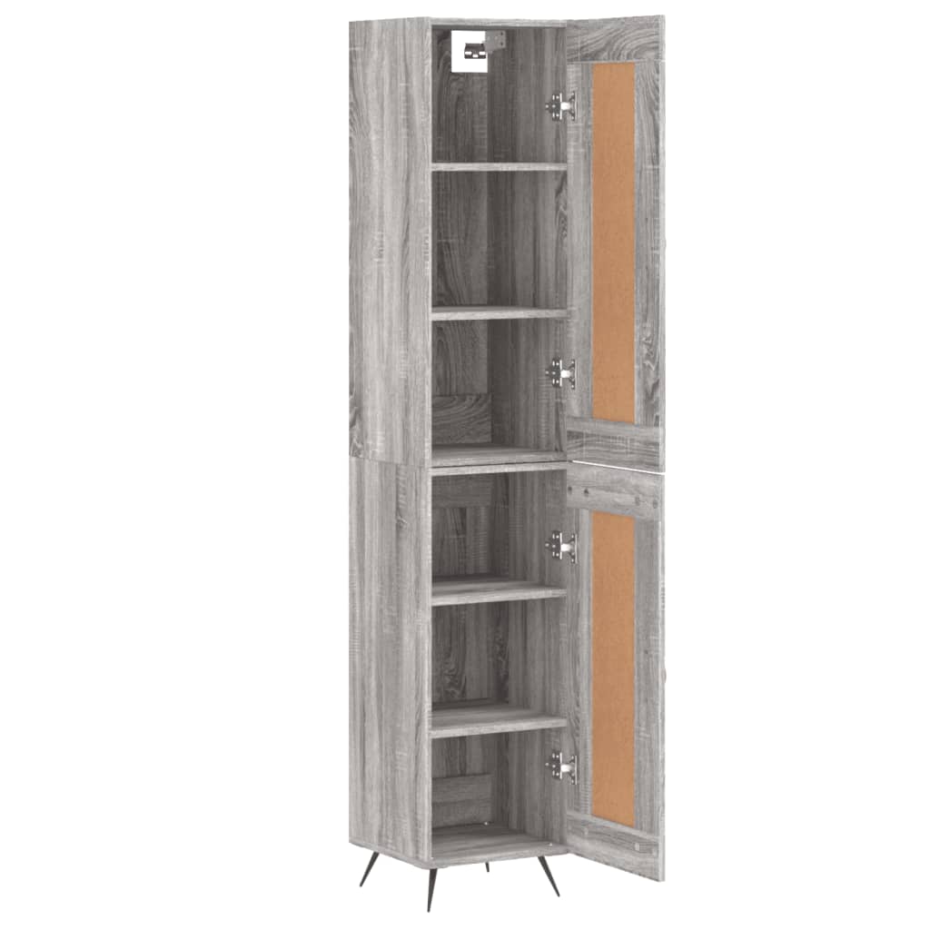 Hoge kast 34,5x34x180 cm bewerkt hout grijs sonoma eikenkleurig is nu te koop bij PeponiXL, paradijselijk wonen!