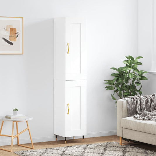 Hoge kast 34,5x34x180 cm bewerkt hout wit is nu te koop bij PeponiXL, paradijselijk wonen!