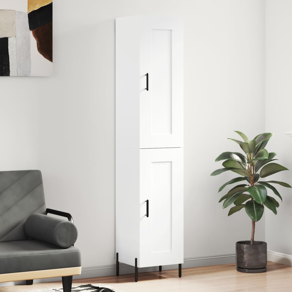 Hoge kast 34,5x34x180 cm bewerkt hout wit is nu te koop bij PeponiXL, paradijselijk wonen!