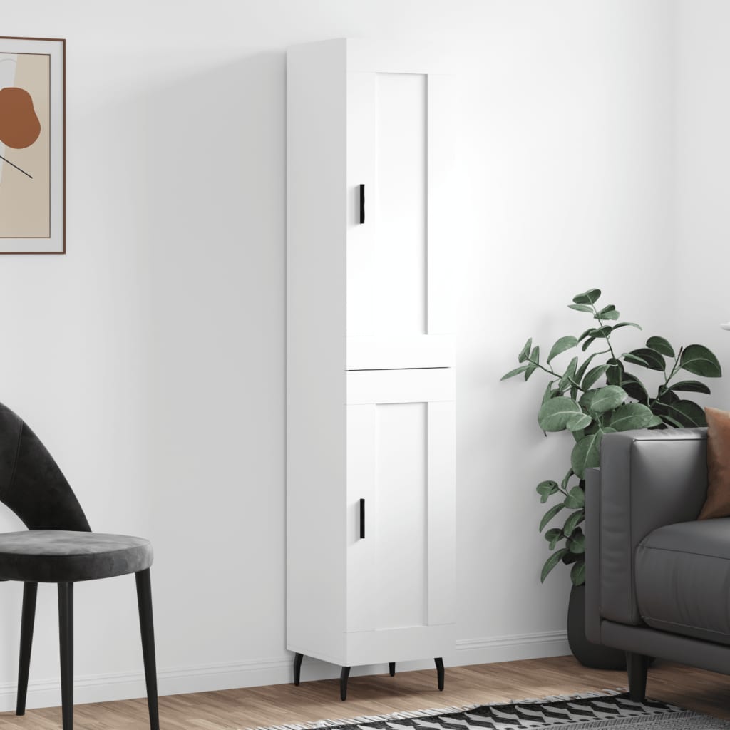 Hoge kast 34,5x34x180 cm bewerkt hout wit is nu te koop bij PeponiXL, paradijselijk wonen!