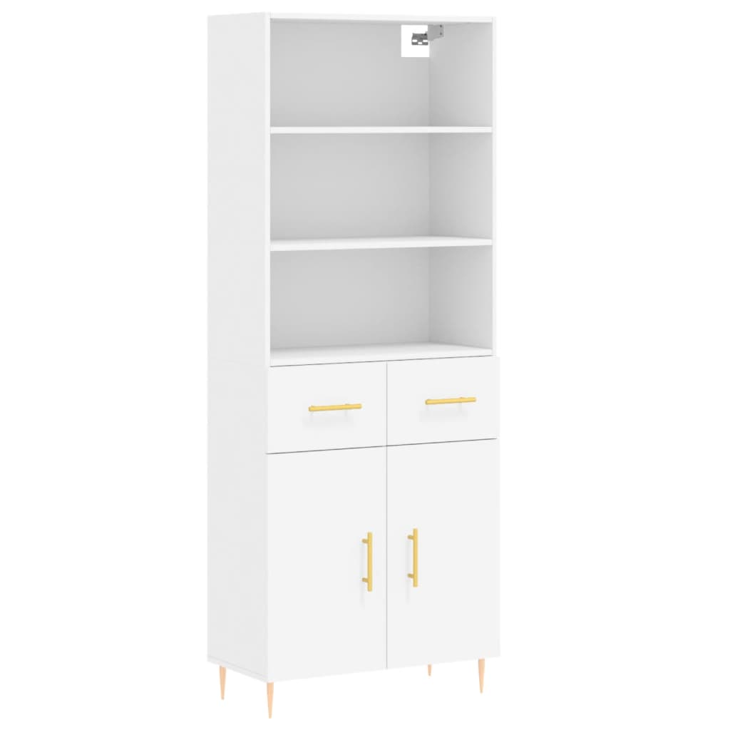 Hoge kast 69,5x34x180 cm bewerkt hout wit is nu te koop bij PeponiXL, paradijselijk wonen!
