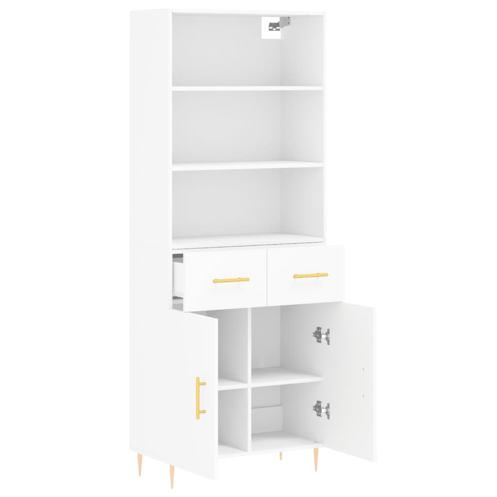 Hoge kast 69,5x34x180 cm bewerkt hout wit is nu te koop bij PeponiXL, paradijselijk wonen!