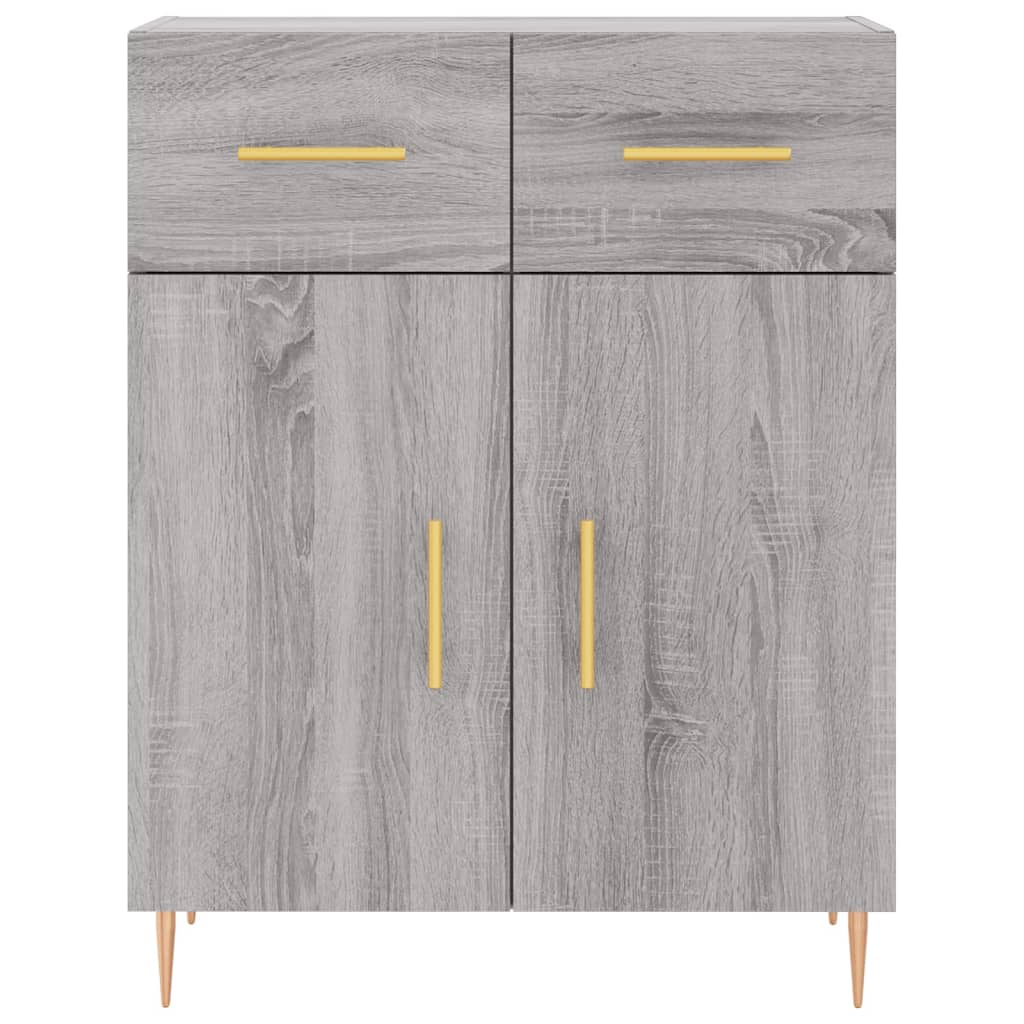 Hoge kast 69,5x34x180 cm bewerkt hout grijs sonoma eikenkleurig is nu te koop bij PeponiXL, paradijselijk wonen!