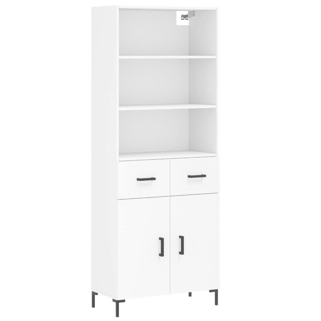 Hoge kast 69,5x34x180 cm bewerkt hout wit is nu te koop bij PeponiXL, paradijselijk wonen!