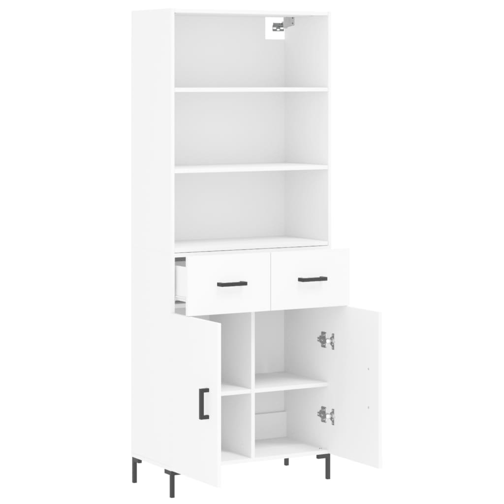 Hoge kast 69,5x34x180 cm bewerkt hout wit is nu te koop bij PeponiXL, paradijselijk wonen!