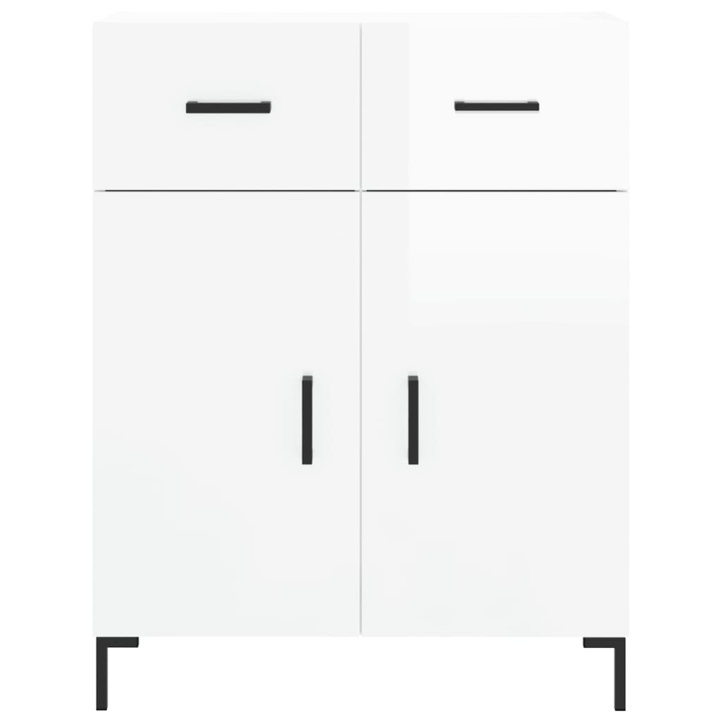 Hoge kast 69,5x34x180 cm bewerkt hout hoogglans wit is nu te koop bij PeponiXL, paradijselijk wonen!