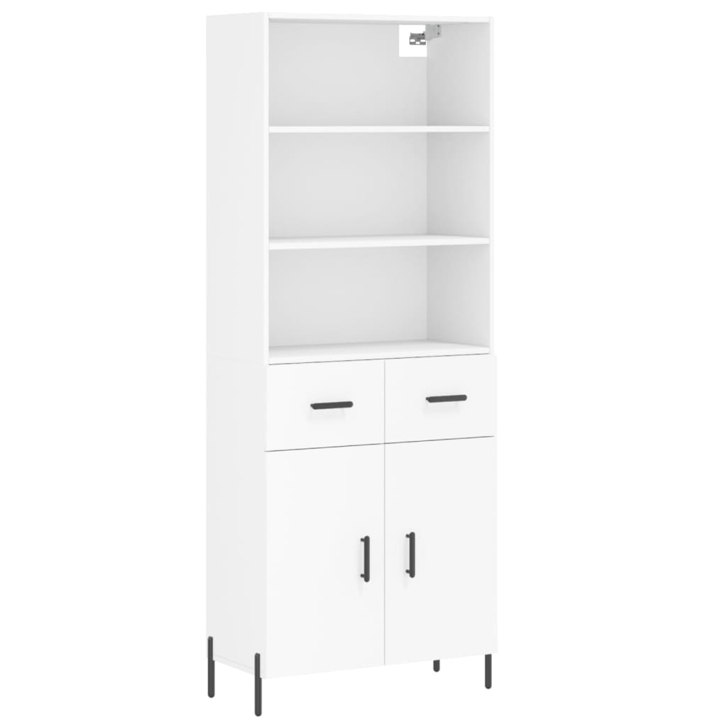 Hoge kast 69,5x34x180 cm bewerkt hout wit is nu te koop bij PeponiXL, paradijselijk wonen!