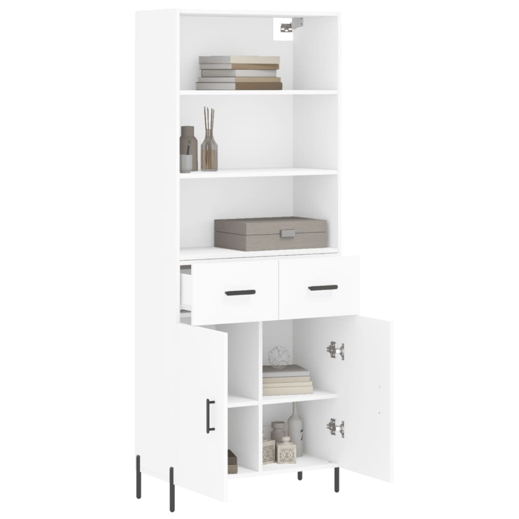 Hoge kast 69,5x34x180 cm bewerkt hout wit is nu te koop bij PeponiXL, paradijselijk wonen!