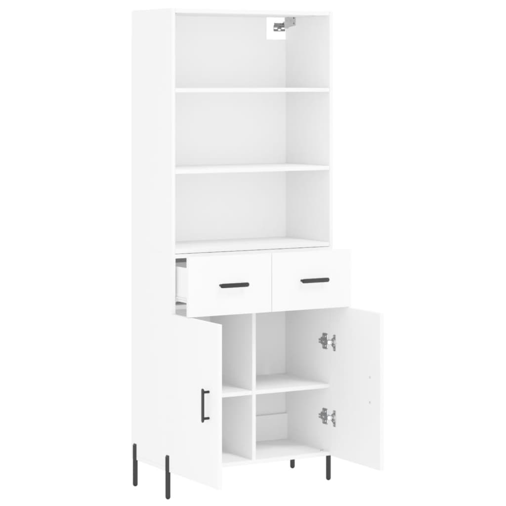 Hoge kast 69,5x34x180 cm bewerkt hout wit is nu te koop bij PeponiXL, paradijselijk wonen!