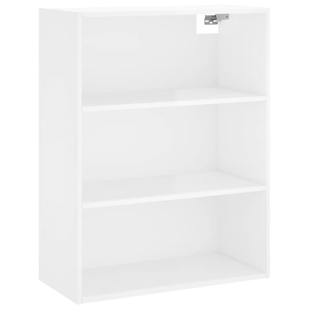 Hoge kast 69,5x34x180 cm bewerkt hout hoogglans wit is nu te koop bij PeponiXL, paradijselijk wonen!