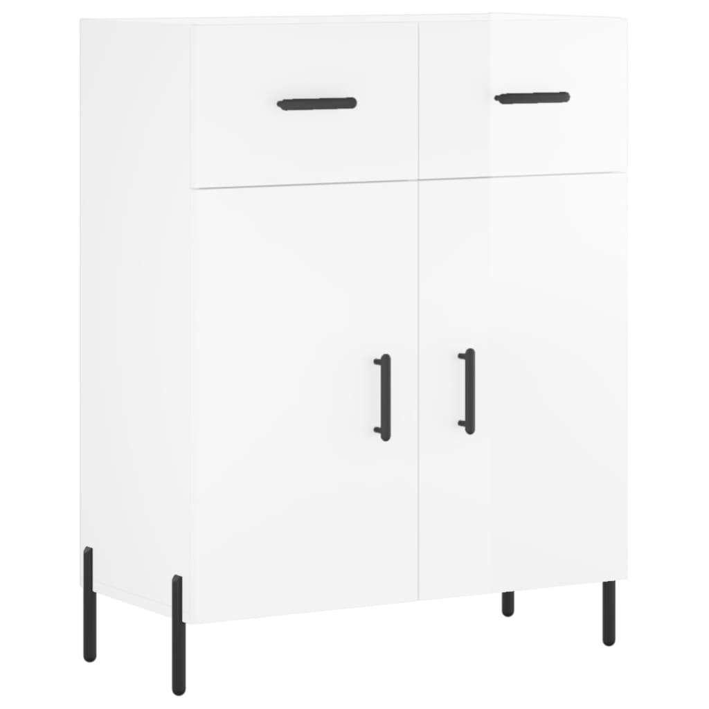 Hoge kast 69,5x34x180 cm bewerkt hout hoogglans wit is nu te koop bij PeponiXL, paradijselijk wonen!