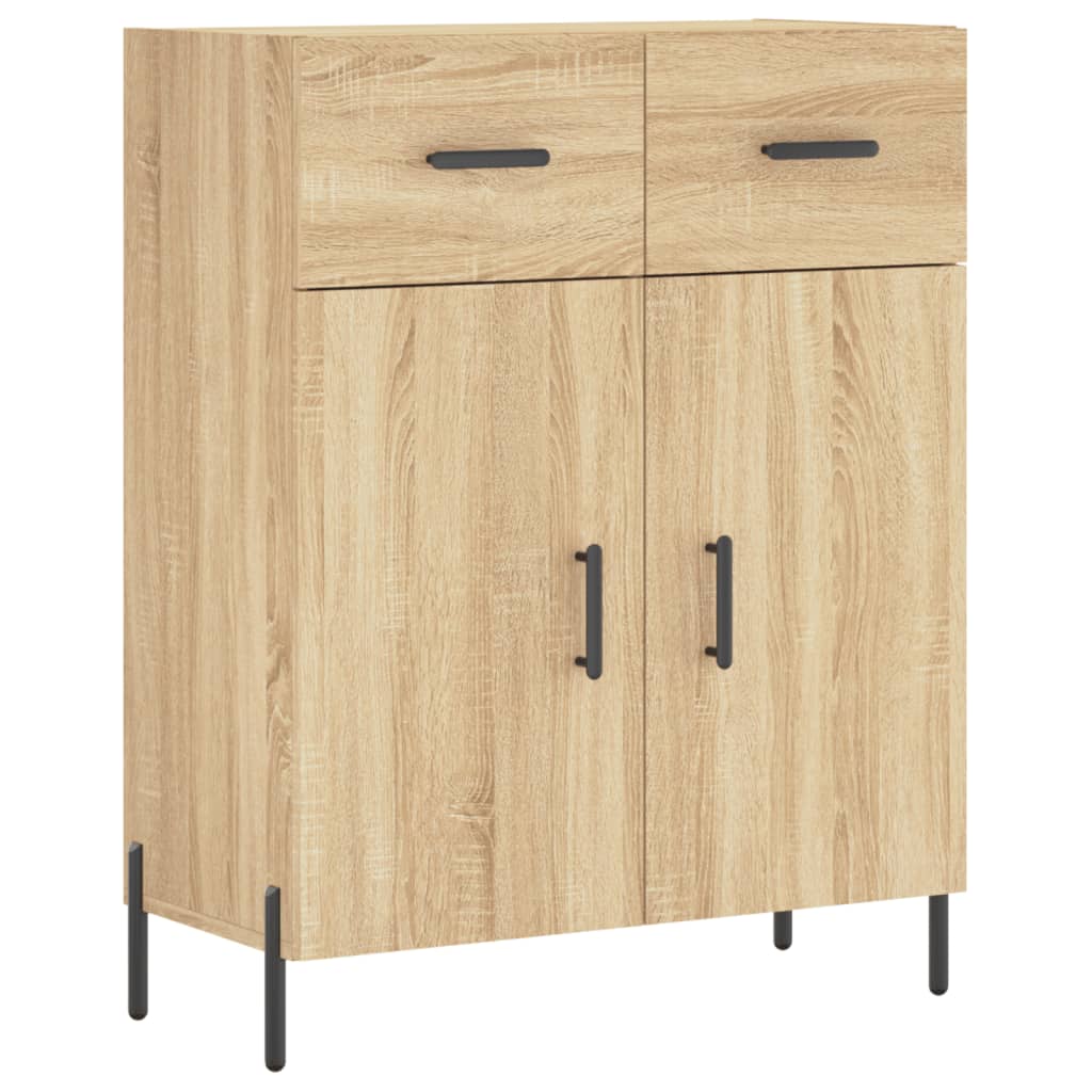 Hoge kast 69,5x34x180 cm bewerkt hout sonoma eikenkleurig is nu te koop bij PeponiXL, paradijselijk wonen!