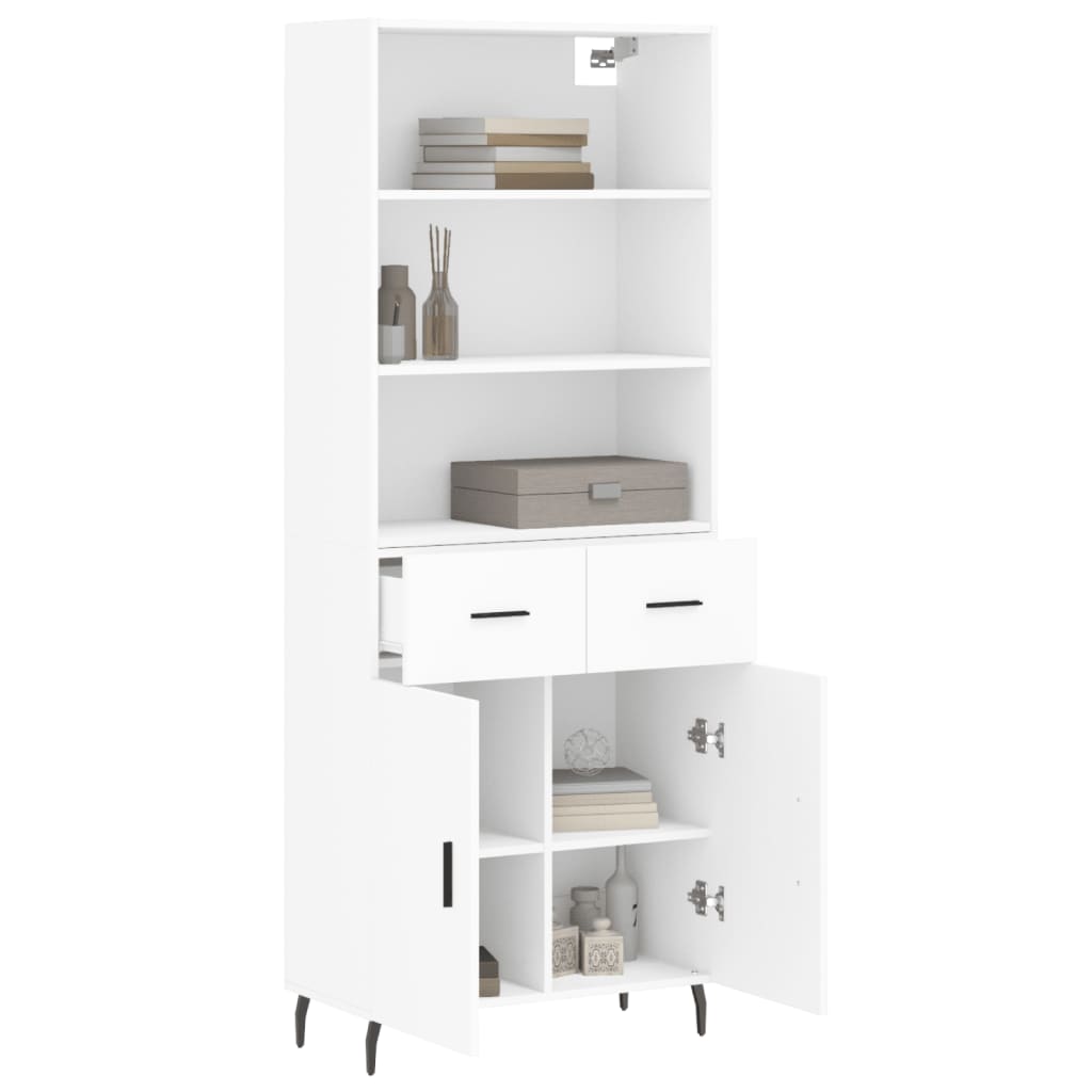 Hoge kast 69,5x34x180 cm bewerkt hout wit is nu te koop bij PeponiXL, paradijselijk wonen!