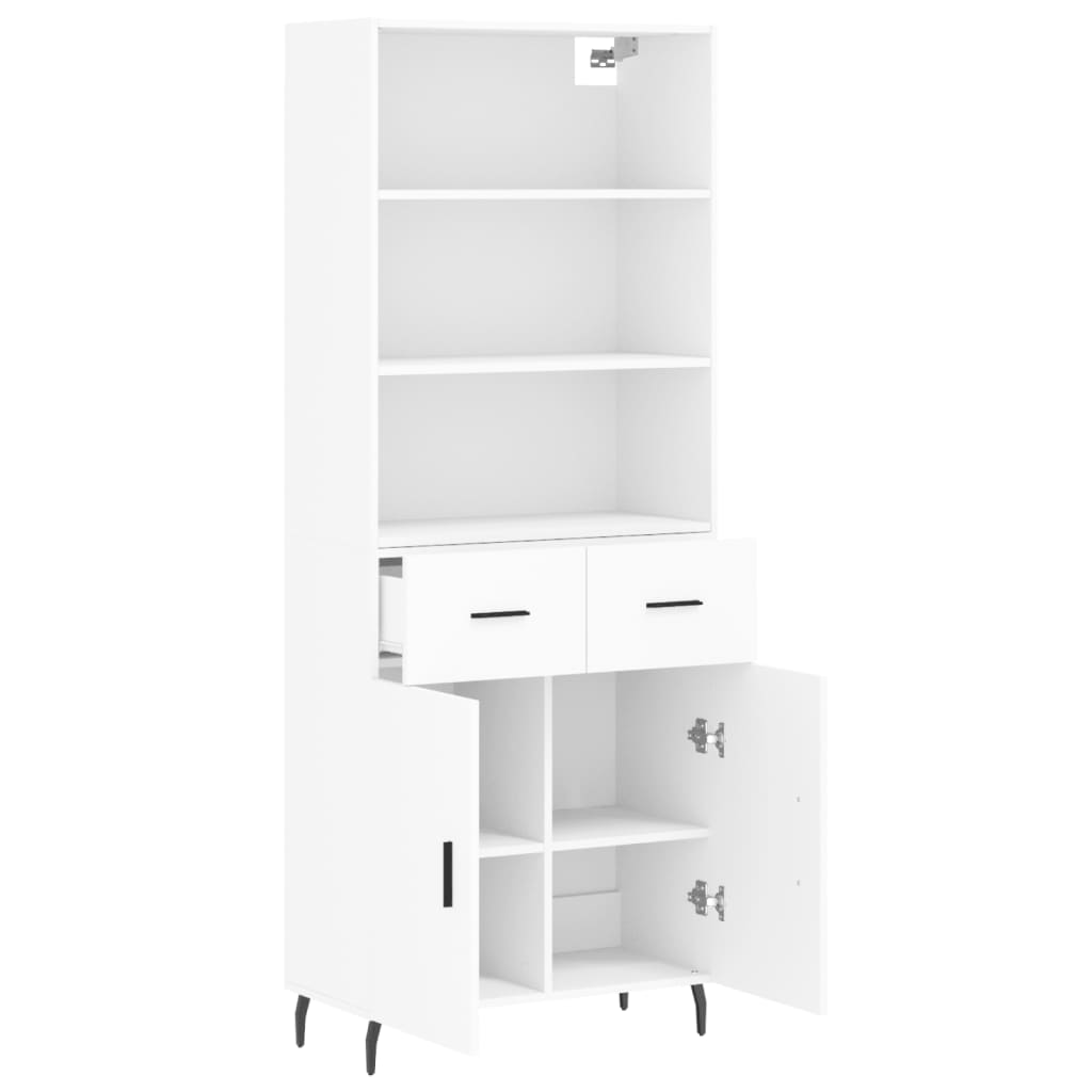 Hoge kast 69,5x34x180 cm bewerkt hout wit is nu te koop bij PeponiXL, paradijselijk wonen!