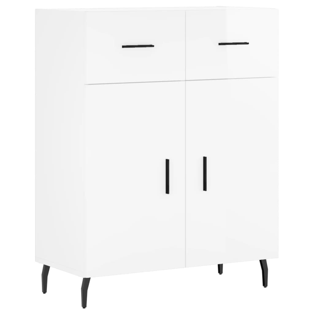 Hoge kast 69,5x34x180 cm bewerkt hout hoogglans wit is nu te koop bij PeponiXL, paradijselijk wonen!