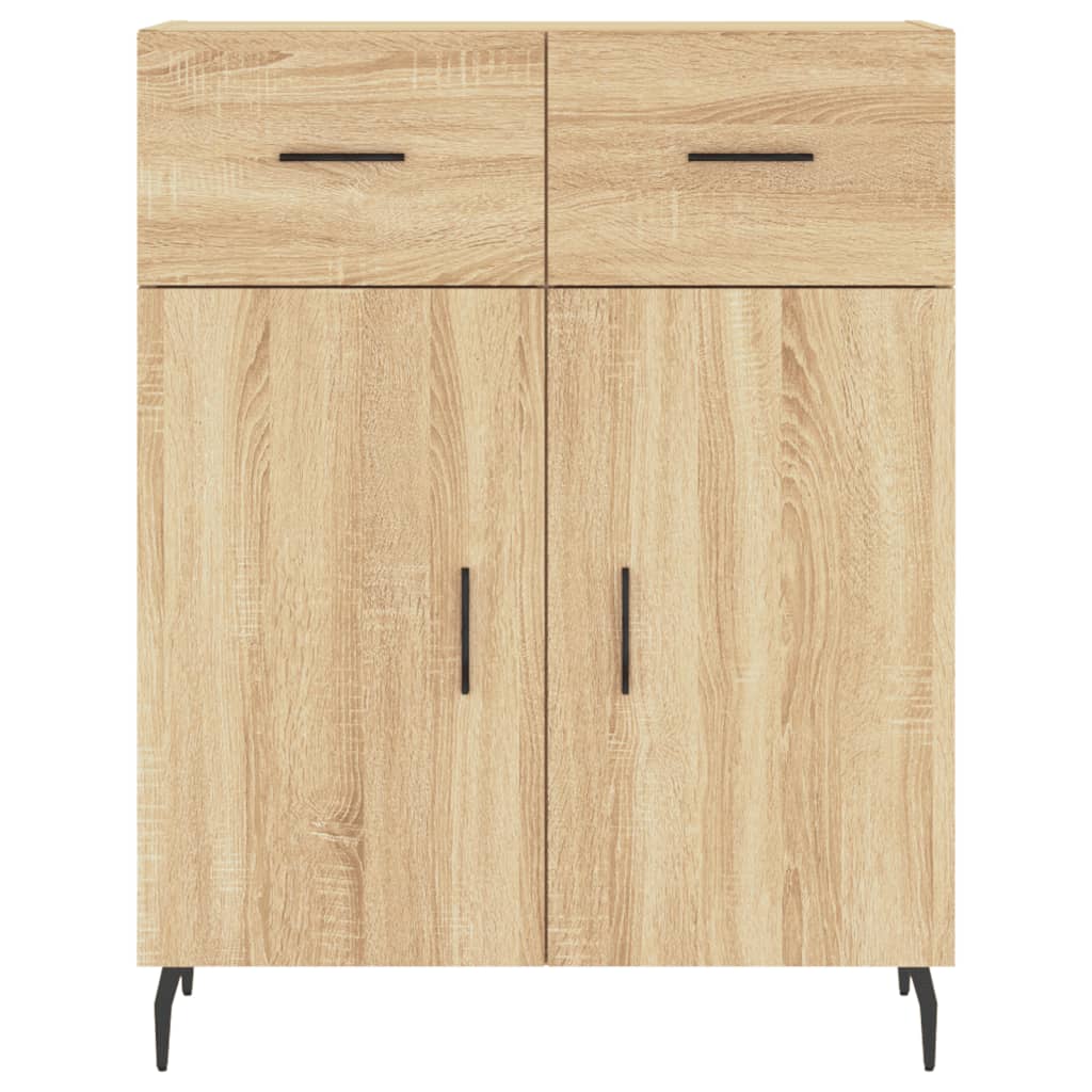 Hoge kast 69,5x34x180 cm bewerkt hout sonoma eikenkleurig is nu te koop bij PeponiXL, paradijselijk wonen!
