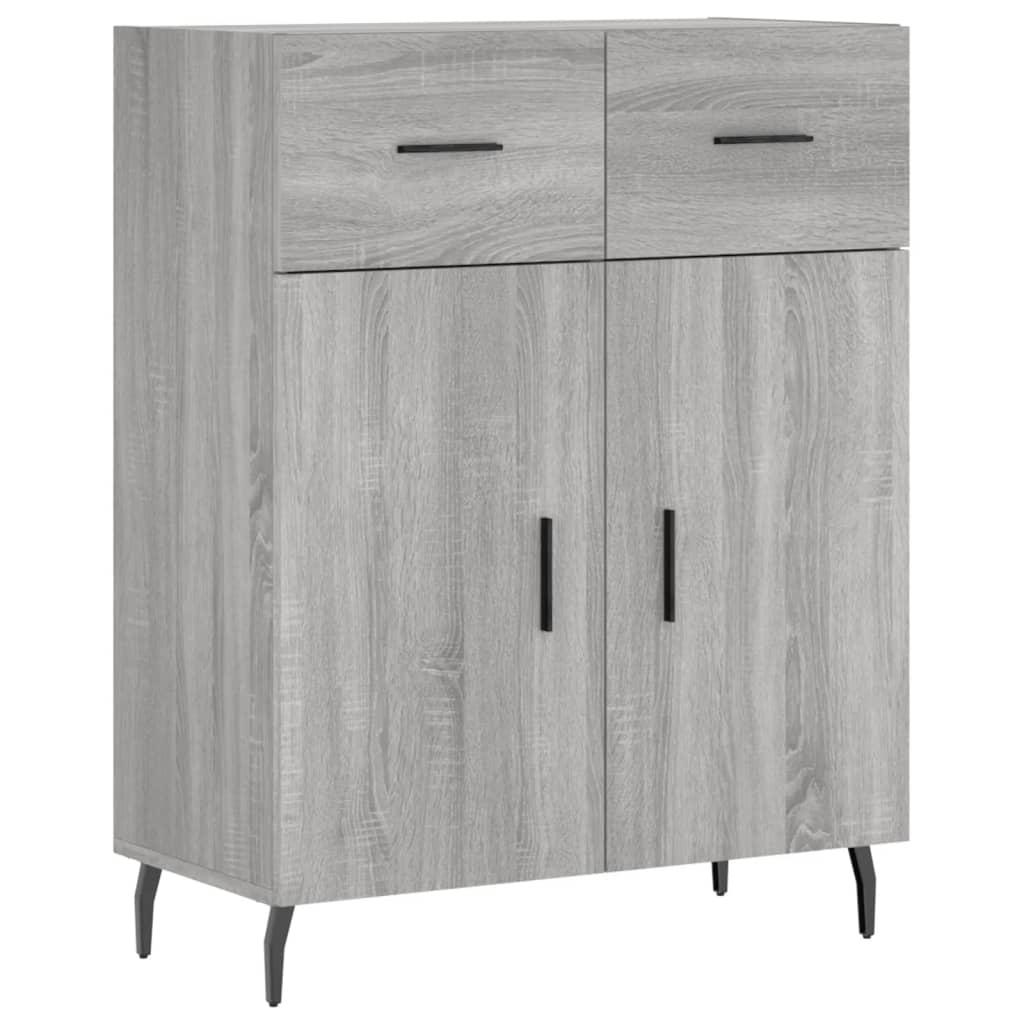 Hoge kast 69,5x34x180 cm bewerkt hout grijs sonoma eikenkleurig is nu te koop bij PeponiXL, paradijselijk wonen!