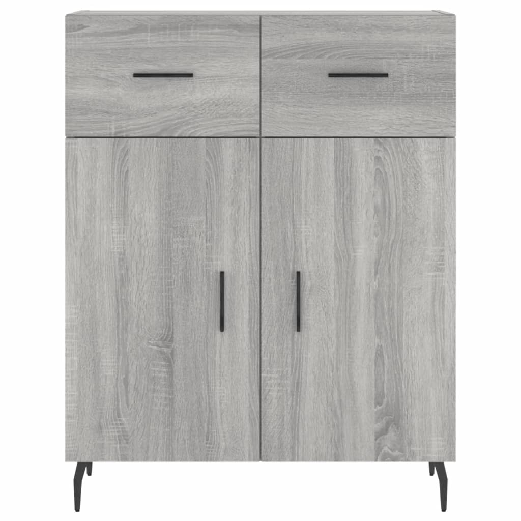 Hoge kast 69,5x34x180 cm bewerkt hout grijs sonoma eikenkleurig is nu te koop bij PeponiXL, paradijselijk wonen!