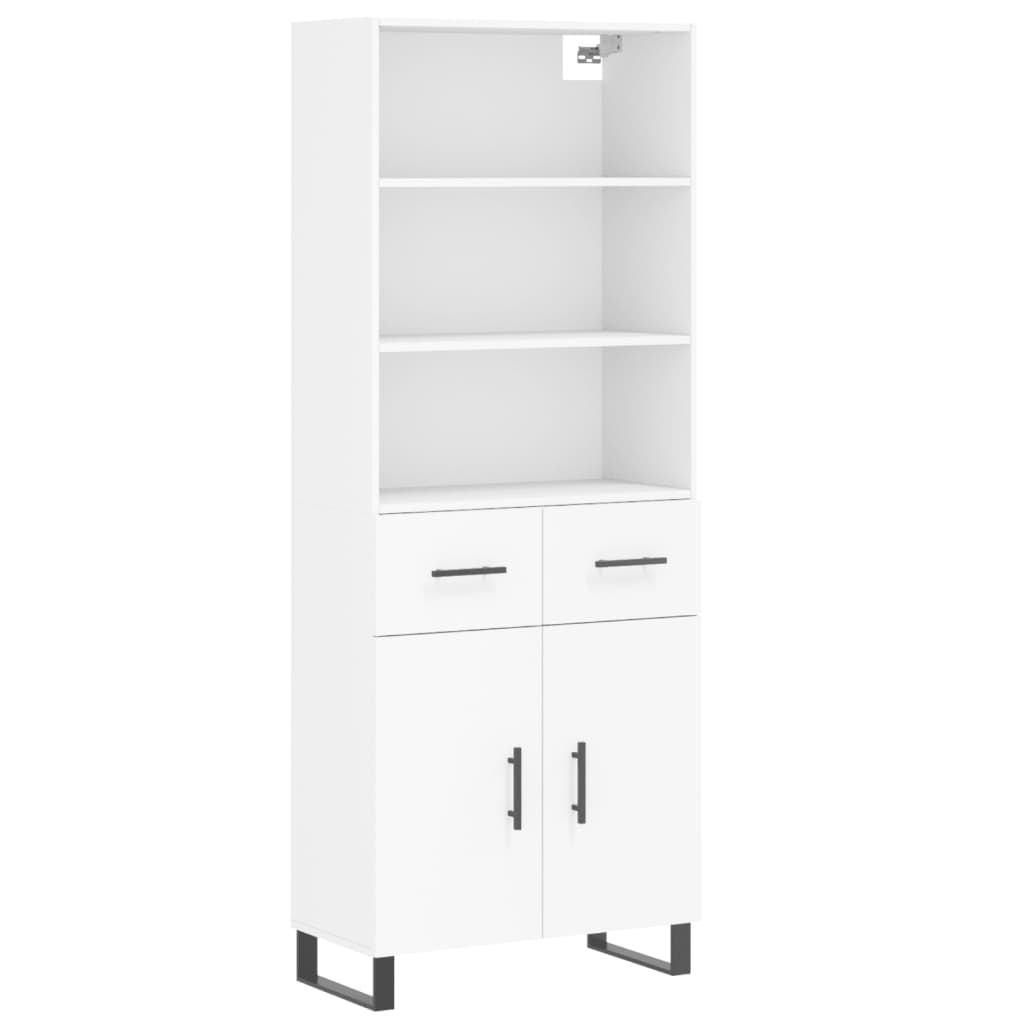 Hoge kast 69,5x34x180 cm bewerkt hout wit is nu te koop bij PeponiXL, paradijselijk wonen!