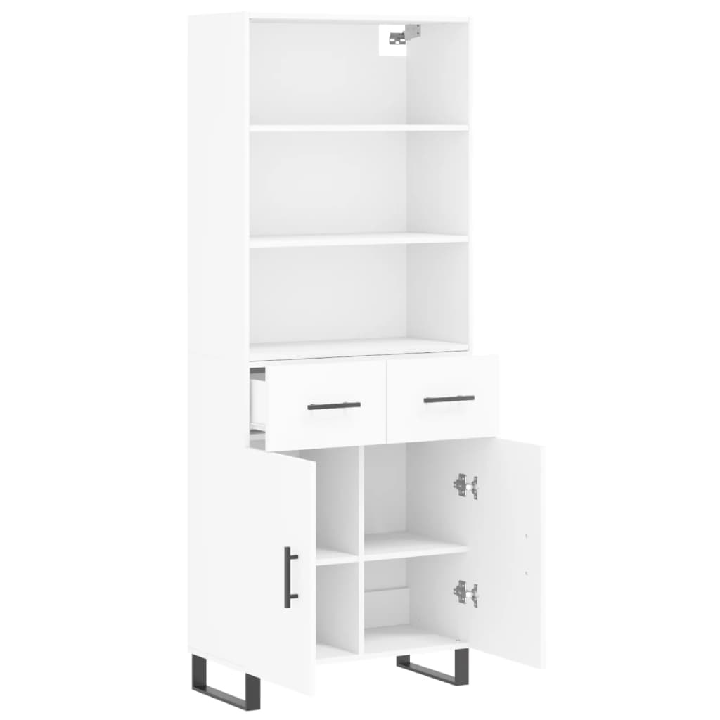 Hoge kast 69,5x34x180 cm bewerkt hout wit is nu te koop bij PeponiXL, paradijselijk wonen!