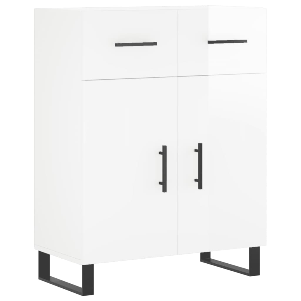 Hoge kast 69,5x34x180 cm bewerkt hout hoogglans wit is nu te koop bij PeponiXL, paradijselijk wonen!