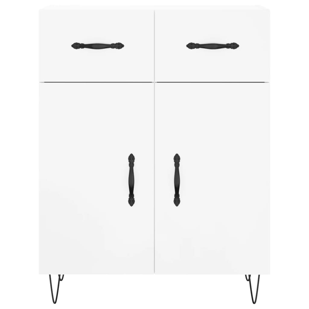 Hoge kast 69,5x34x180 cm bewerkt hout hoogglans wit is nu te koop bij PeponiXL, paradijselijk wonen!